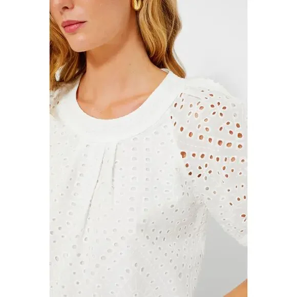 TUCKERNUCK White Eyelet Fontalina Blouse NWT Size Small - Picture 6 of 11